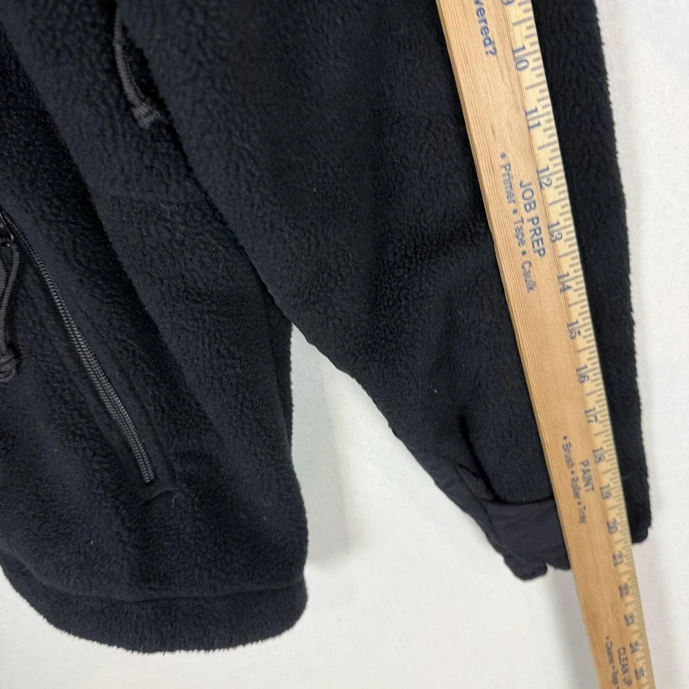 Polartec Jacket Mens Large Black Fleece Full Zip Cold Weather Lined Military